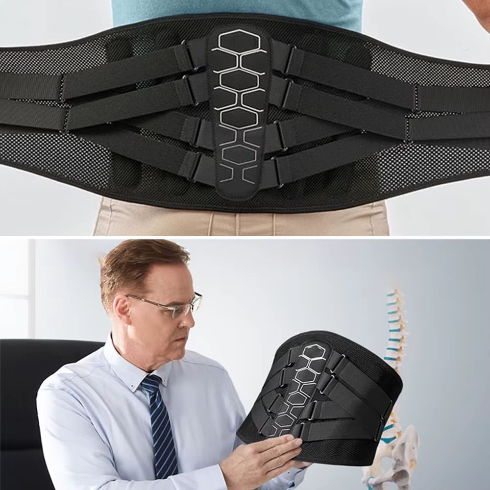 Rückenstützgürtel: Lendenwirbelstütze bei Rückenschmerzen, Ischias, Bandscheibenvorfall & Skoliose | Leicht mit Soft-Pad