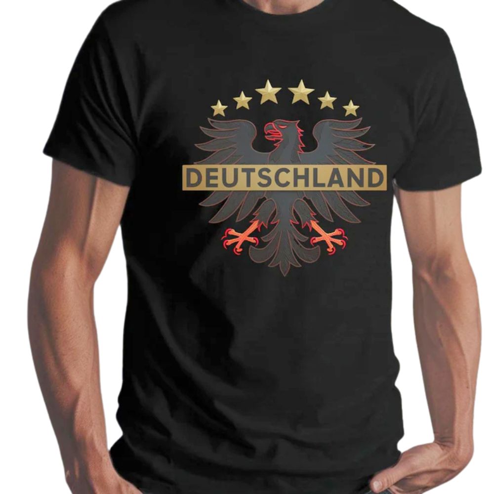 DEUTSCHLAND Herren T-Shirt mit deutschem Adler-Aufdruck (Tiefgrau)