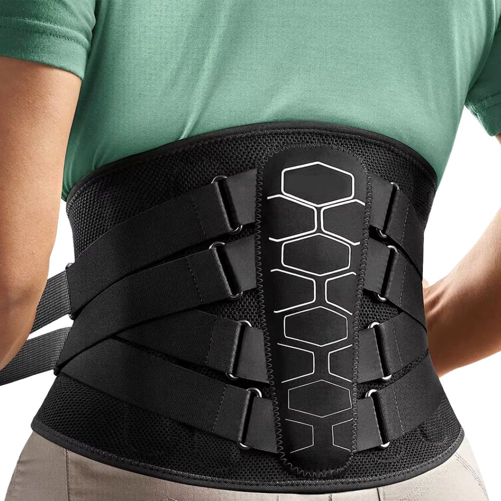 Rückenstützgürtel: Lendenwirbelstütze bei Rückenschmerzen, Ischias, Bandscheibenvorfall & Skoliose | Leicht mit Soft-Pad